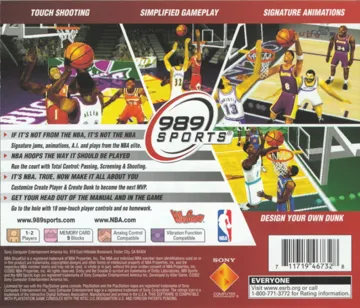 NBA ShootOut 2003 (US) box cover back